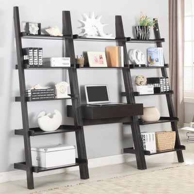 Colella - 3-Piece 1-Drawer Ladder Desk Set - Cappuccino.