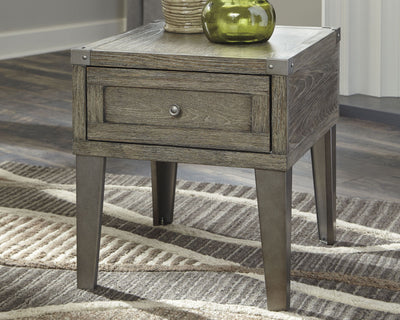 Chazney - Rustic Brown - Rectangular End Table.
