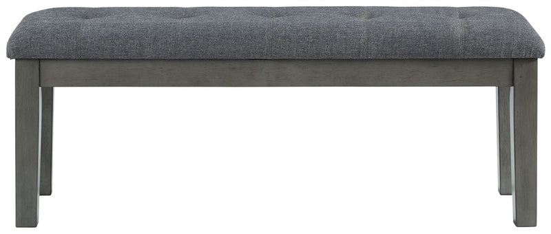 Hallanden - Black / Gray - Large Uph Dining Room Bench.