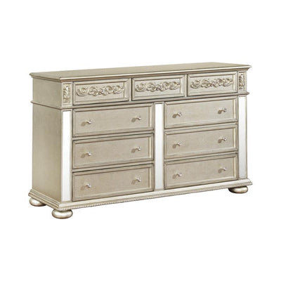 Heidi - 9-Drawer Dresser - Metallic Platinum.