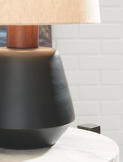 Ancel - Black / Brown - Metal Table Lamp - Grand Furniture GA