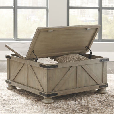 Aldwin - Gray - Cocktail Table With Storage - Square.