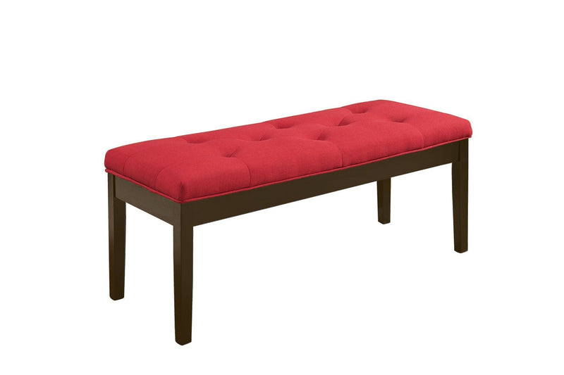 Effie - Bench - Red Linen & Walnut - Grand Furniture GA