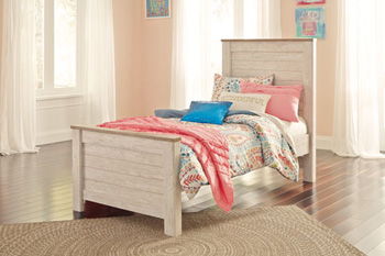 Willowton - Whitewash - Twin Panel Footboard.