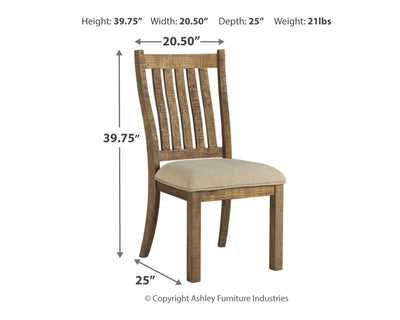 Grindleburg - Light Brown - Dining Uph Side Chair (Set of 2).