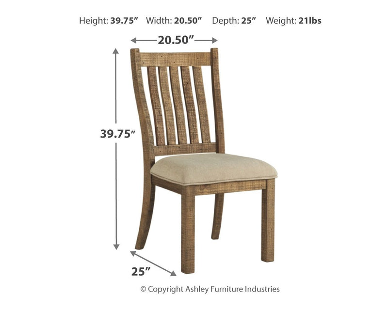 Grindleburg - Light Brown - Dining Uph Side Chair (Set of 2).