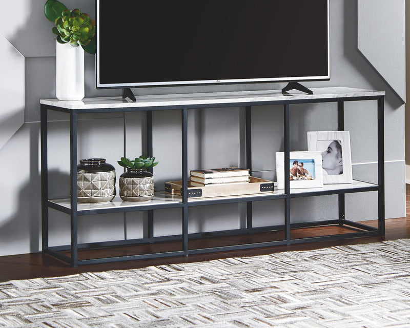 Donnesta - Gray / Black - Extra Large TV Stand.