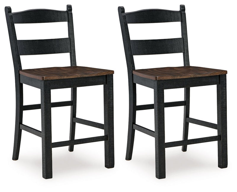 Valebeck - Black / Brown - Barstool (Set of 2).