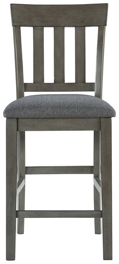 Hallanden - Black / Gray - Upholstered Barstool (Set of 2).