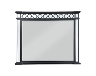 Varian II - Mirror - Black Velvet & Black & Sliver Finish - Grand Furniture GA