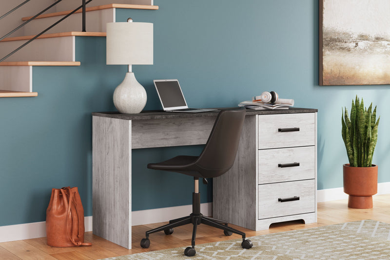 Shawburn - White / Dark Charcoal Gray - Home Office Desk.