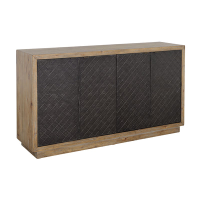 Tyler - Four Door Credenza - Natural & Black.