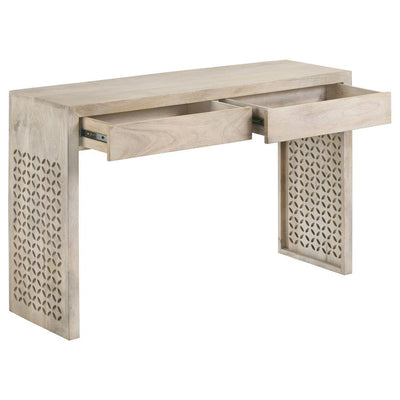 Rickman - Rectangular 2-Drawer Console Table - White Washed.