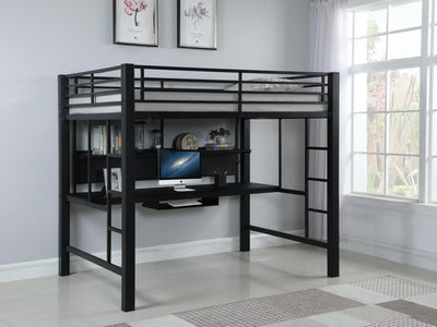 Avalon - Full Workstation Loft Bed - Black.