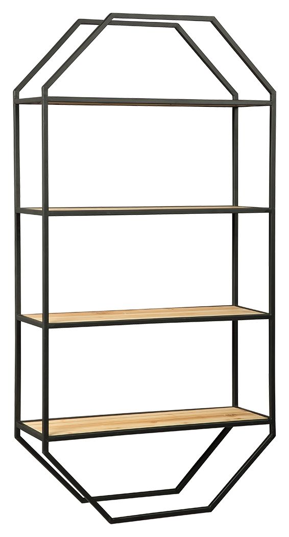 Elea - Black / Natural - Wall Shelf.