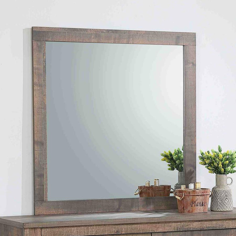 Frederick - Square Dresser Mirror - Weathered Oak.