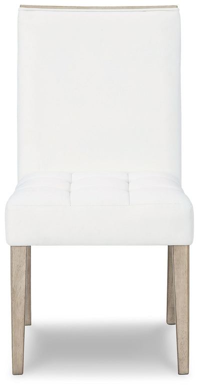 Wendora - Bisque / White - Dining Uph Side Chair (Set of 2).