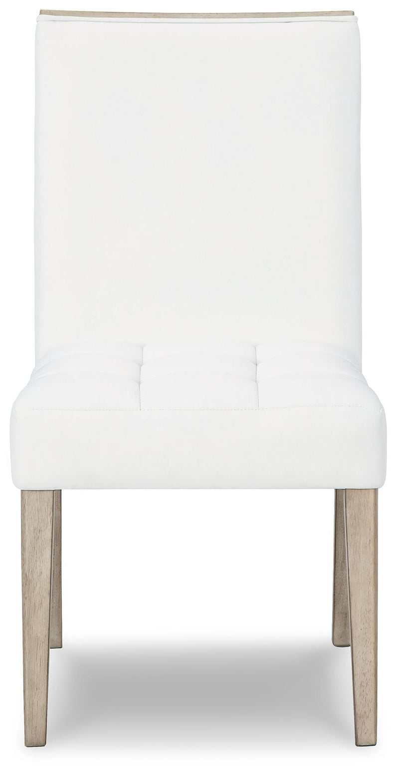 Wendora - Bisque / White - Dining Uph Side Chair (Set of 2).