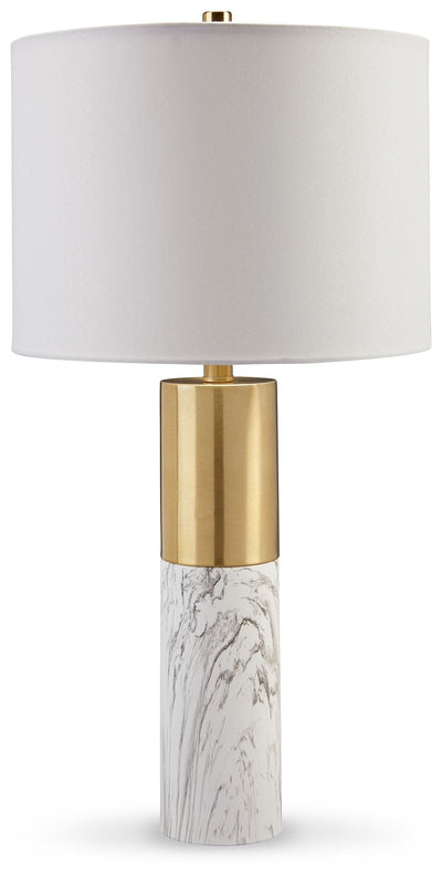 Samney - Gold Finish / White - Metal Table Lamp (Set of 2).