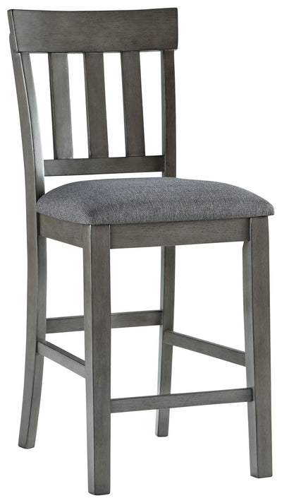 Hallanden - Black / Gray - Upholstered Barstool (Set of 2).