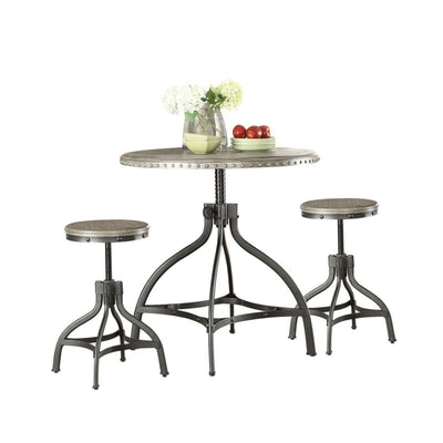 Fatima - Counter Height Set - Gray Oak & Metal - Grand Furniture GA