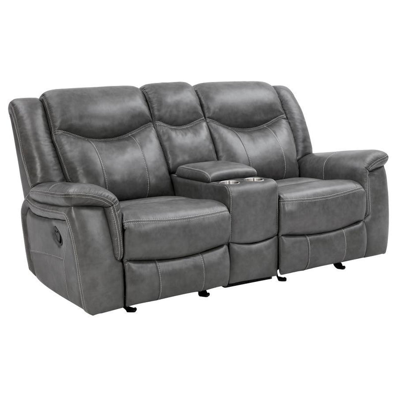 Conrad - Upholstered Motion Loveseat - Cool Grey.