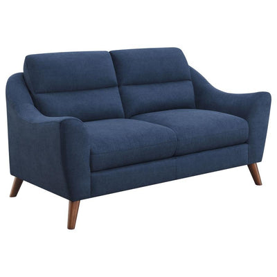 Gano - Sloped Arm Upholstered Loveseat - Navy Blue.