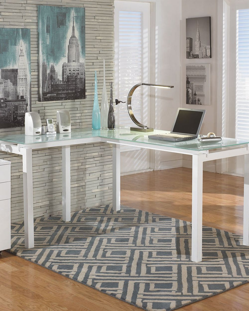 Baraga - White - L-desk.
