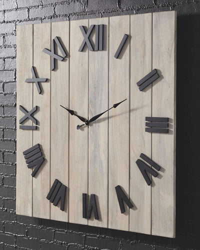 Bronson - Whitewash / Black - Wall Clock.