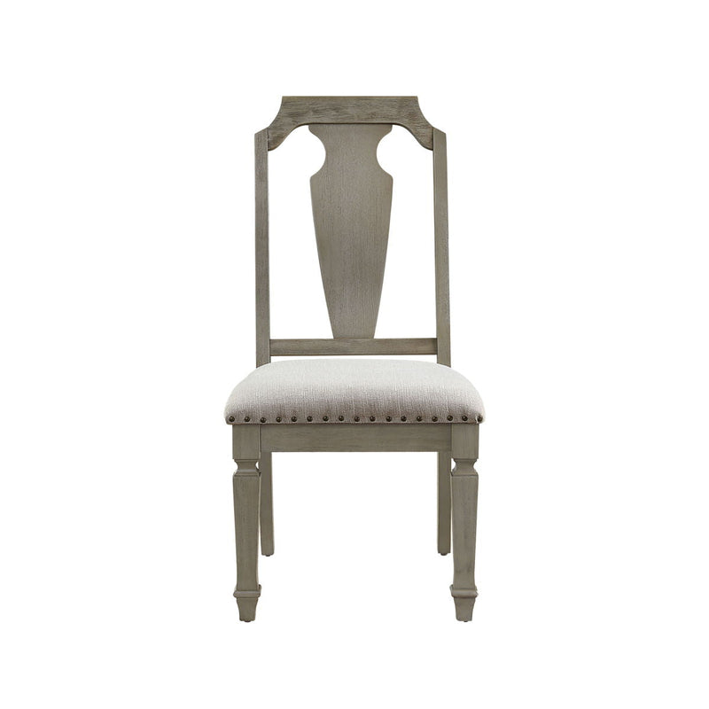 Zumala - Side Chair (Set of 2) - Beige Linen & Weathered Oak Finish - Grand Furniture GA