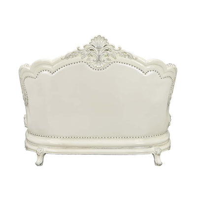 Adara - Loveseat - White PU & Antique White Finish - Grand Furniture GA