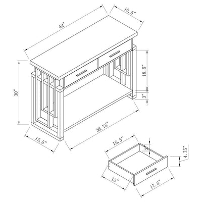 Schmitt - Rectangular 2-Drawer Sofa Table - High Glossy White.