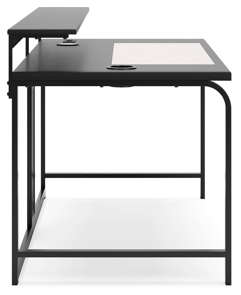 Lynxtyn - Black - Home Office Desk With Led Lighting