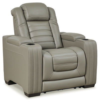 Backtrack - Gray - Pwr Recliner/Adj Headrest.