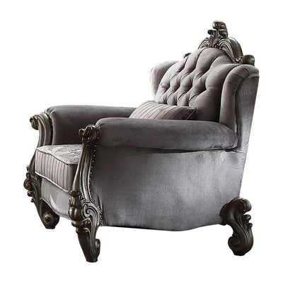 Versailles - Chair - Velvet & Antique Platinum - 46" - Grand Furniture GA