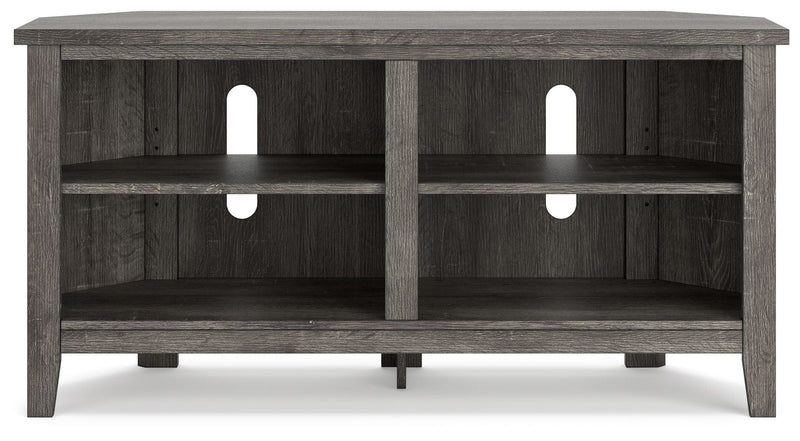 Arlenbry - Gray - Small Corner TV Stand.