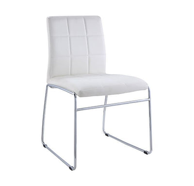 Gordie - Side Chair (Set of 2) - White PU & Chrome - Grand Furniture GA