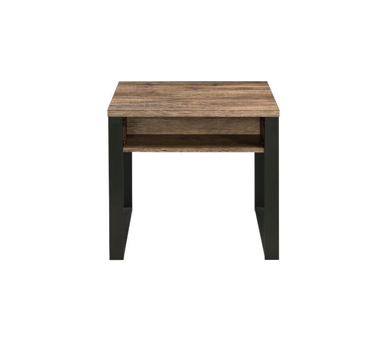 Aflo - End Table - Weathered Oak & Black Finish - Grand Furniture GA