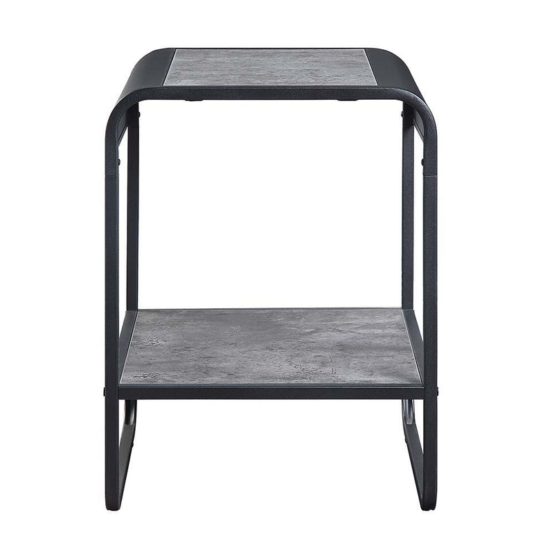 Raziela - End Table - Concrete Gray & Black Finish - 21" - Grand Furniture GA