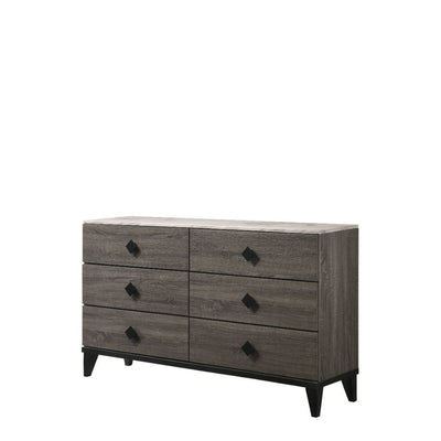 Avantika - Dresser - Faux Marble & Rustic Gray Oak - Grand Furniture GA