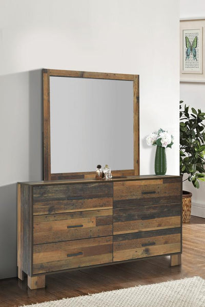 Sidney - Square Dresser Mirror - Rustic Pine.