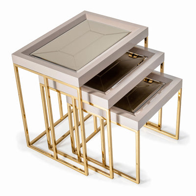 Carmela - Nesting Tables (Set of 3) - Shimmer Ivory