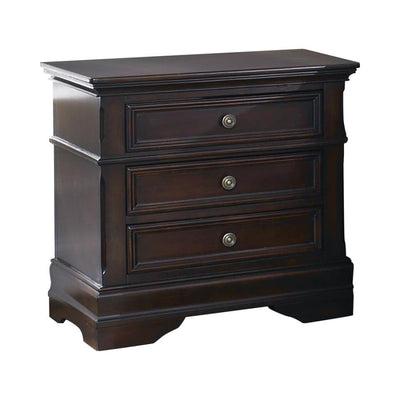 Cambridge - 3-Drawer Rectangular Nightstand - Cappuccino.