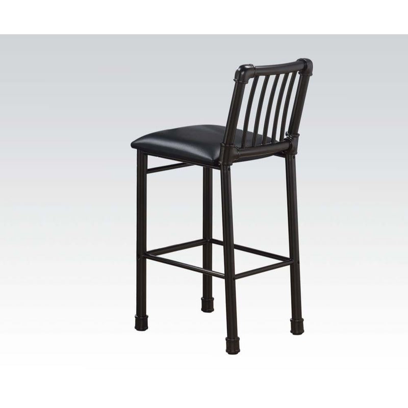 Caitlin - Bar Chair (Set of 2) - Black PU & Black - Grand Furniture GA