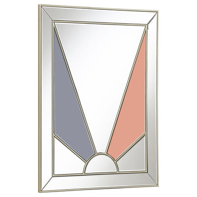 Calixte - Rectangular Wall Mirror - Champagne and Grey.