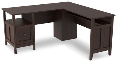Camiburg - Warm Brown - 2-Piece Home Office Desk.