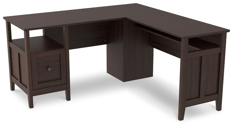 Camiburg - Warm Brown - 2-Piece Home Office Desk.
