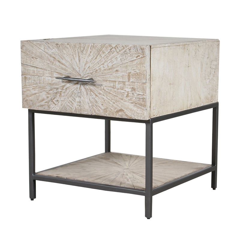 Crossings Monaco - End Table - Weathered Blanc