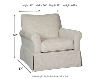 Searcy - Quartz - Swivel Glider Accent Chair.