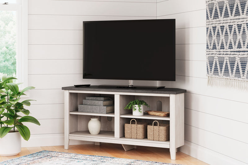 Dorrinson - Two-tone - Small Corner TV Stand.